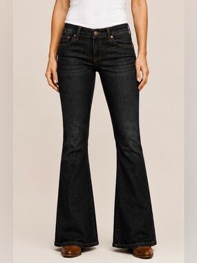 Studio59 Distressed Perfect Boot Jeans-Washed Black